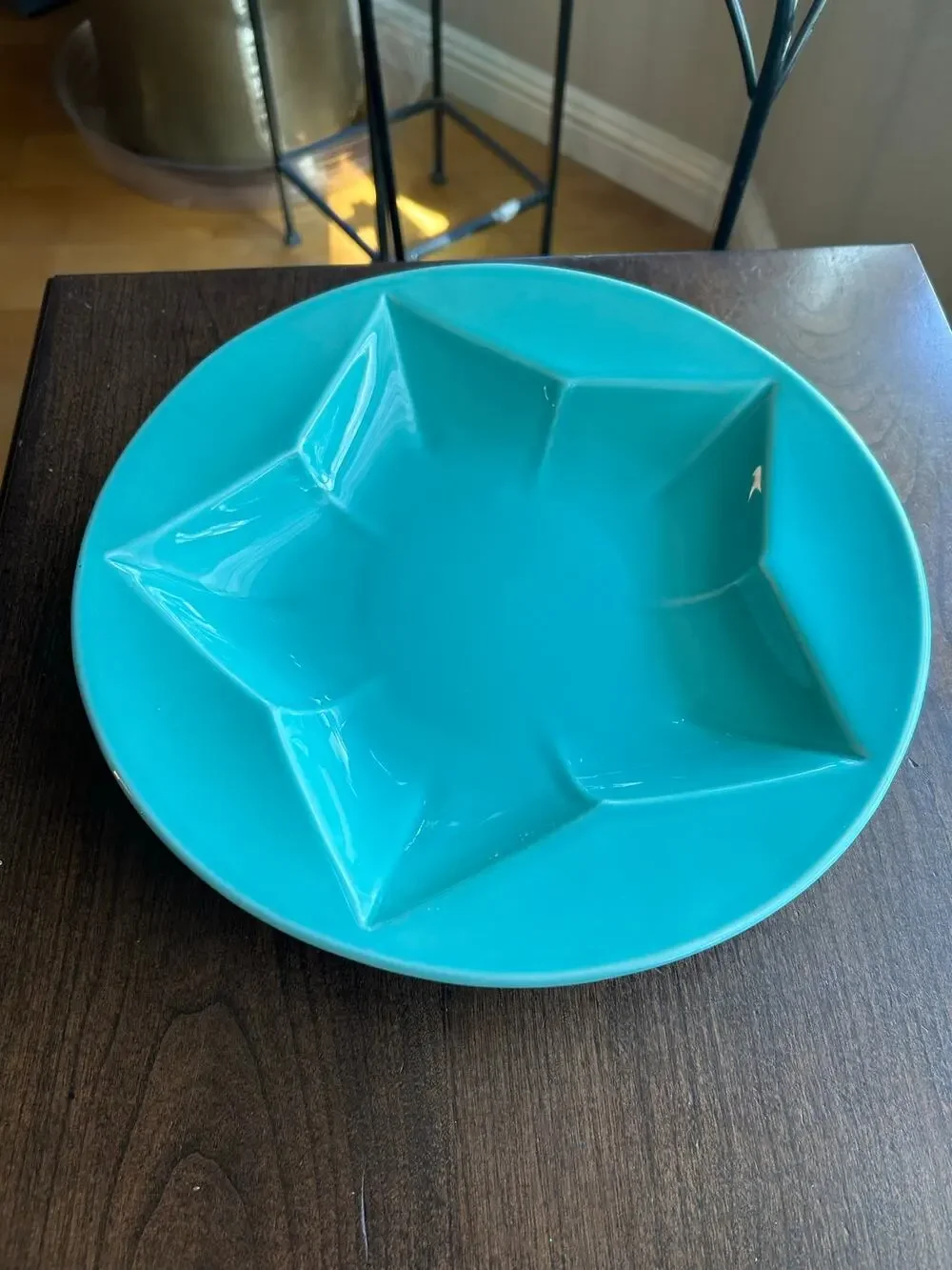 Vintage Homer Laughlin Fiesta Ware Star Shaped Serving Bowl 11” turquoise